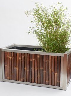 Koning Bamboe Bamboo Planter with Stainless Steel Frame - Umbra - Dark