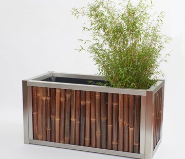 Koning Bamboe Bamboo Planter with Stainless Steel Frame - Umbra - Dark