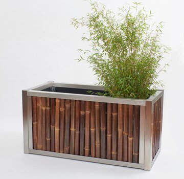 Koning Bamboe Bamboo Planter with Stainless Steel Frame - Umbra - Dark