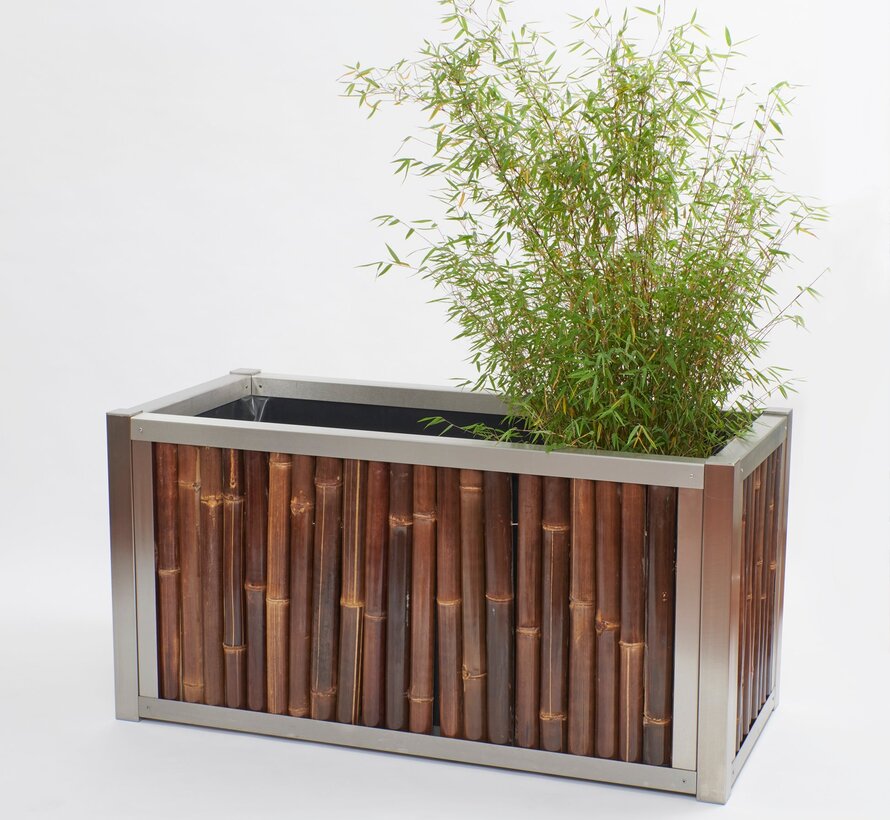 Jardinière en Bambou avec Cadre en Acier Inoxydable - Umbra - Foncé