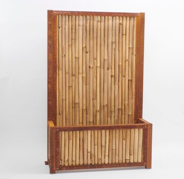 Koning Bamboe Bamboo Privacy Screen with Planter - Lucas - Light