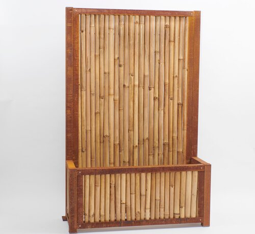 Koning Bamboe Bamboo Privacy Screen with Planter - Lucas - Light