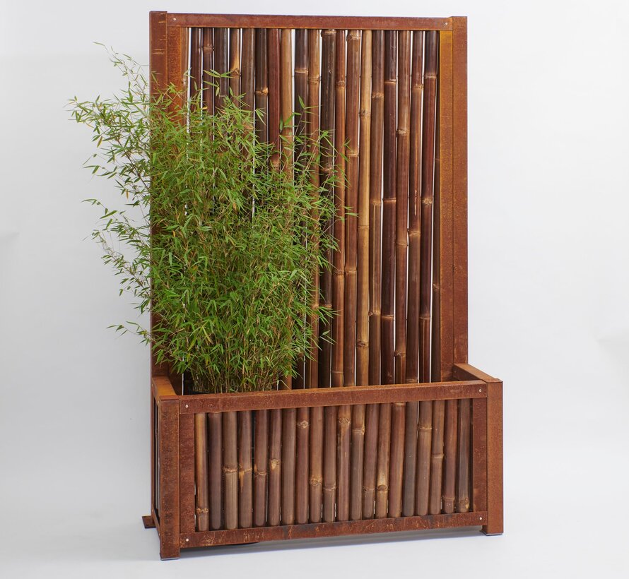 Écran d'intimité en bambou avec jardinière - Solace - Foncé