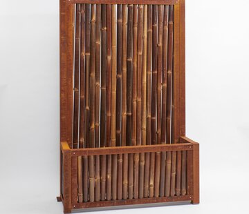 Koning Bamboe Bamboo Privacy Screen with Planter - Solace - Dark