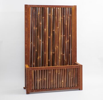 Koning Bamboe Bamboo Privacy Screen with Planter - Solace - Dark