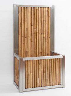 Koning Bamboe Bamboe Privacyscherm met Plantenbak - RVS - Aura - Licht