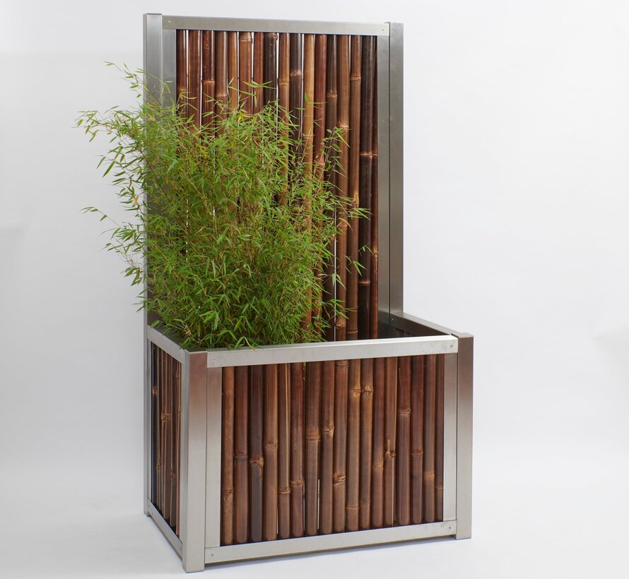 Bamboe Privacyscherm met Plantenbak - Dusk - Donker