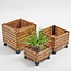 Bamboo Planters - Set of 3 - Coconut Mat Insulation - Natural