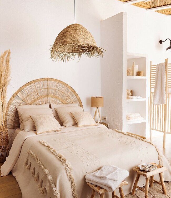 Side Seat Stool - Teak Wood - Beige