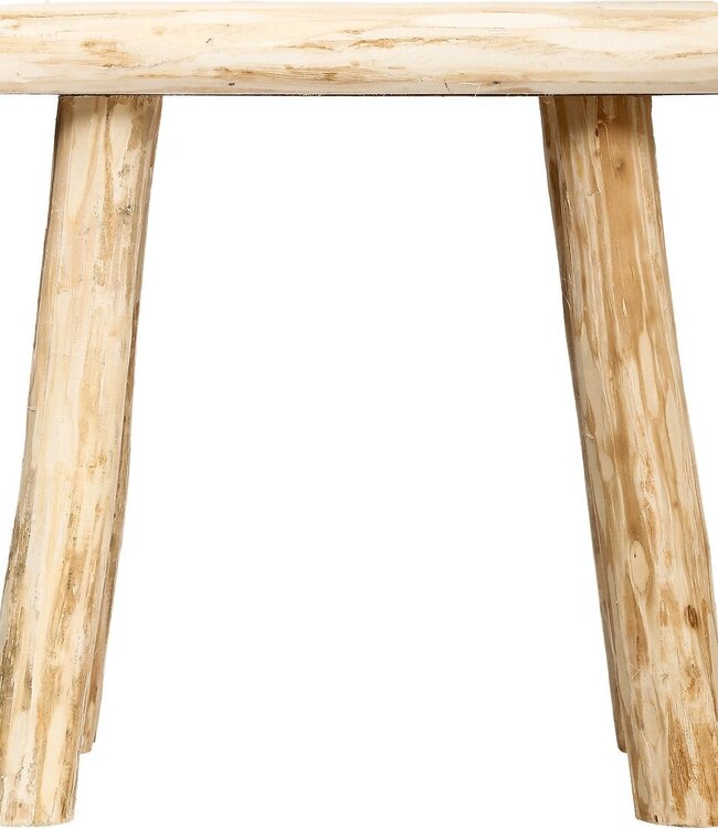 Side Seat Stool - Teak Wood - Beige