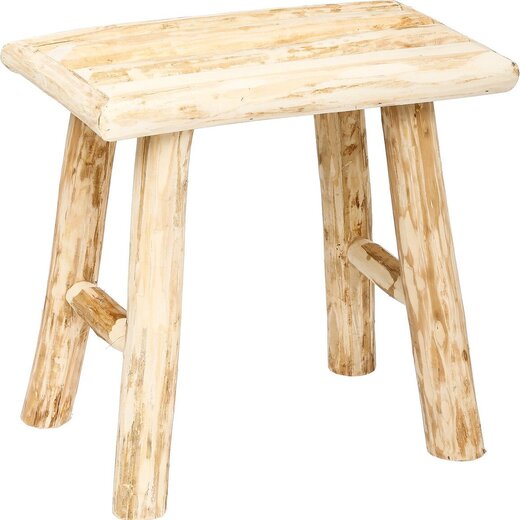 Atmosphera Bijzet Zitkruk – Teakhout – Beige