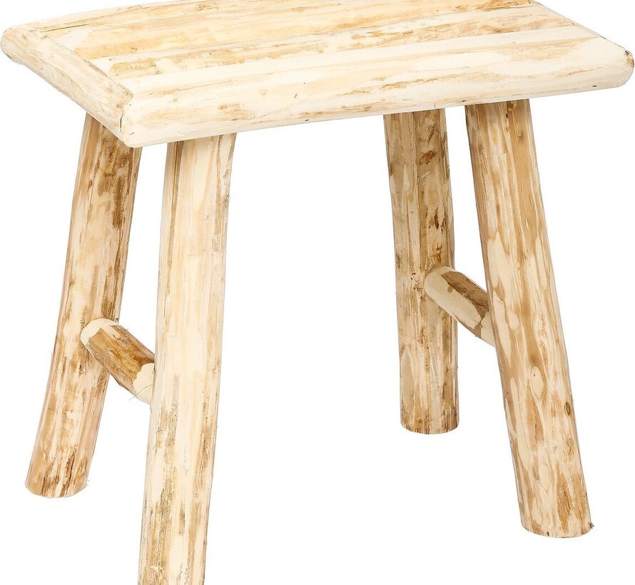 Tabouret d'appoint - Bois de teck - Beige