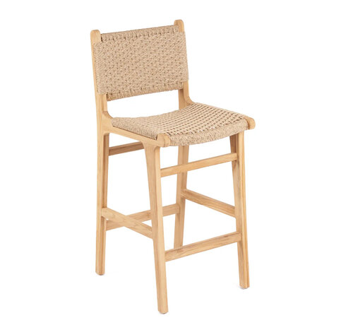 Bazar Bizar Meno Bar Stool - Teak - Outdoor - Natural