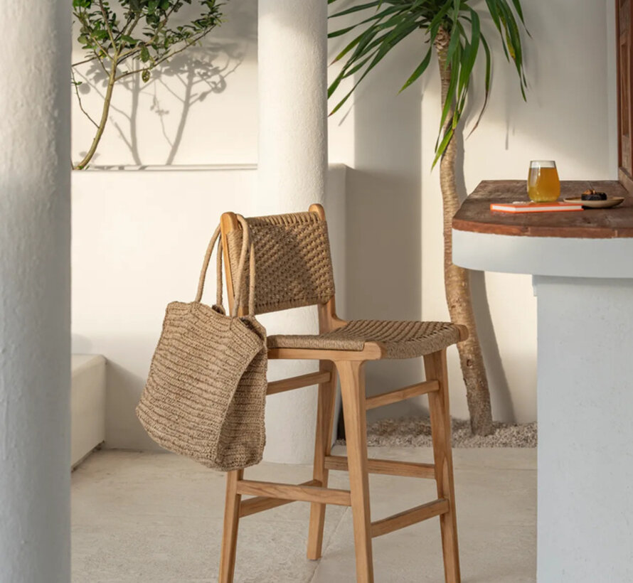 Tabouret de bar Meno - Teck - Extérieur - Naturel