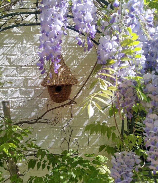 Rieten Vogelhuisje - Vogelverblijf - Naturel