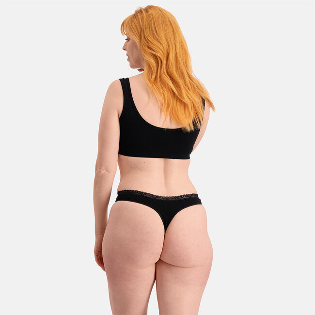 Dames Naadloze String - Amber - 3-Pack - Zwart