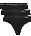 Dames Naadloze String - Amber - 3-Pack - Zwart