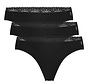 Women's Seamless Thong - Amber - 3-Pack - Black