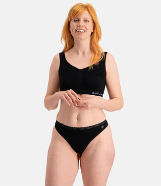 Bamboo Basics Dames Naadloze String - Amber - 3-Pack - Zwart