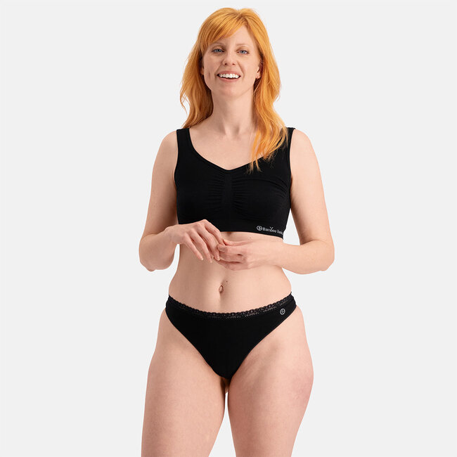 Women's Seamless Thong - Amber - 3-Pack - Black