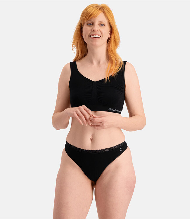 Dames Naadloze String - Amber - 3-Pack - Zwart
