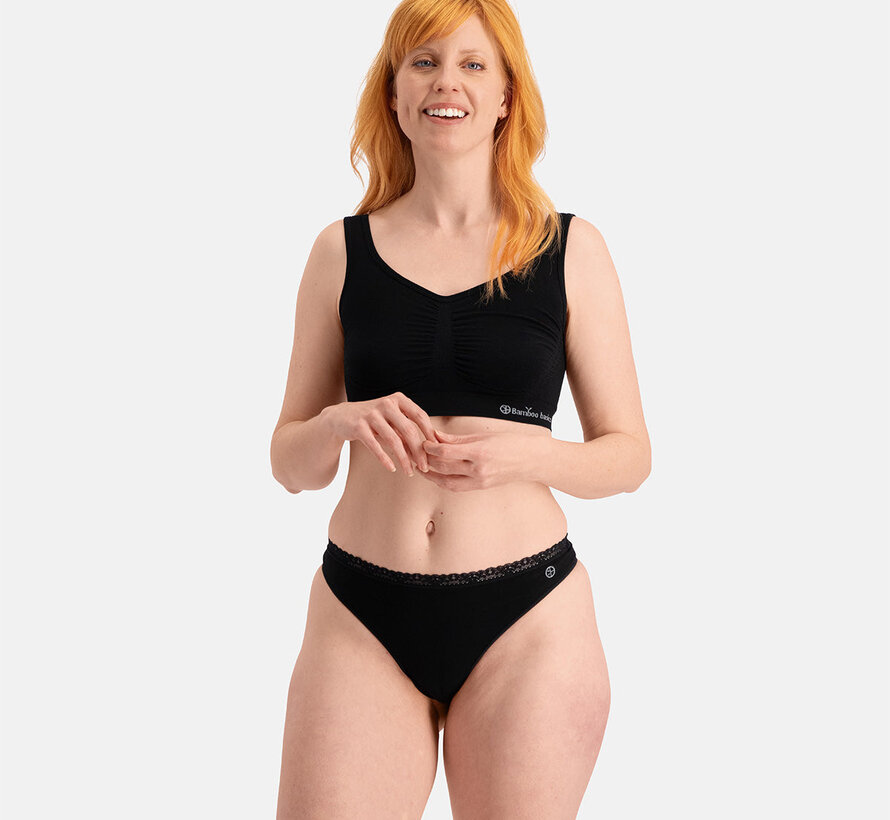 Women's Seamless Thong - Amber - 3-Pack - Black