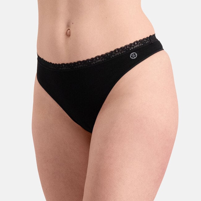 Dames Naadloze String - Amber - 3-Pack - Zwart
