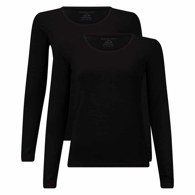 Bamboo Basics Lara Langarmshirts - Weiß, 2er-Pack