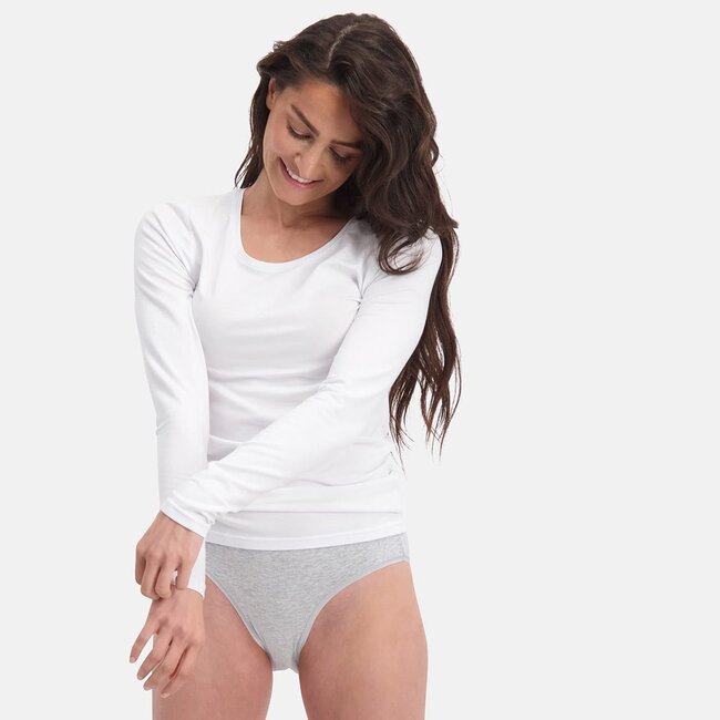 Bamboo Basics Lara Langarmshirts - Weiß, 2er-Pack
