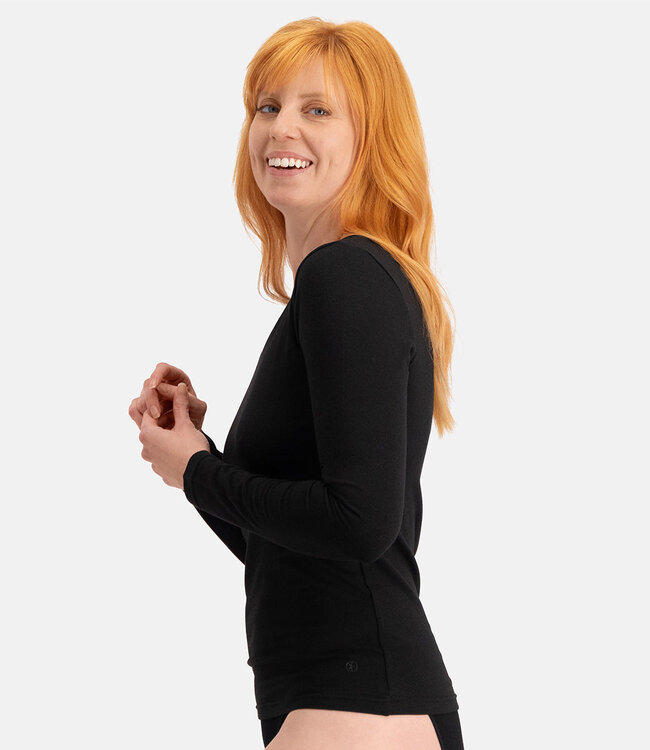 Women's Shirt with Long Sleeves and V-Neck - Liv - 2-Pack