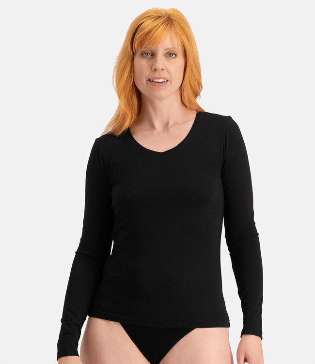 Women's Shirt with Long Sleeves and V-Neck - Liv - 2-Pack