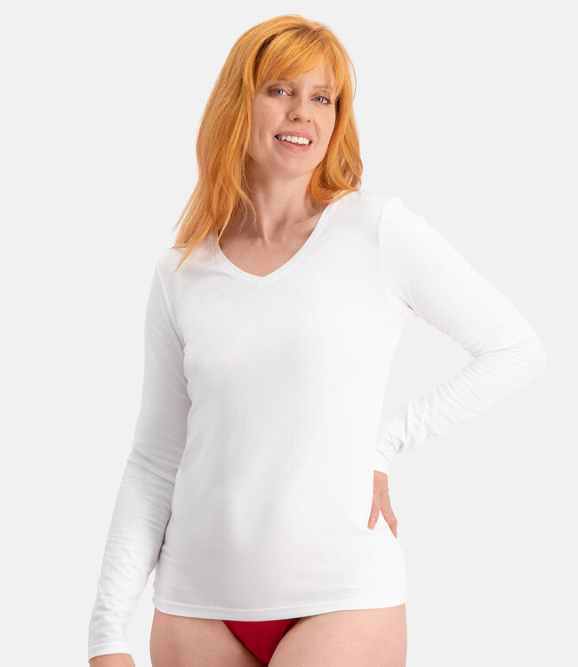 Women's Shirt with Long Sleeves and V-Neck - Liv - 2-Pack