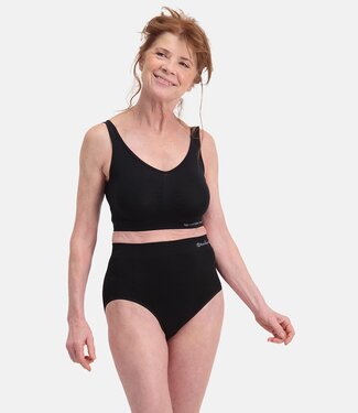 Bamboo Basics Dames Gebreide Hoge Slip - Amy - Naadloos - 2-Pack - Zwart