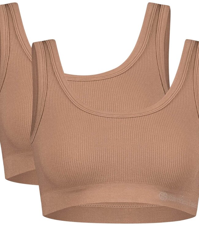 Dames Seamless Rib Bra - Ruby - 2-Pack