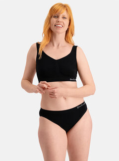 Bamboo Basics Women's Seamless Waist Briefs - Tess - 3-Pack - Black