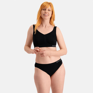 Bamboo Basics Women's Seamless Waist Briefs - Tess - 3-Pack - Black