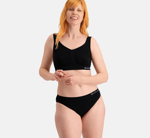 Bamboo Basics Women's Seamless Waist Briefs - Tess - 3-Pack - Black