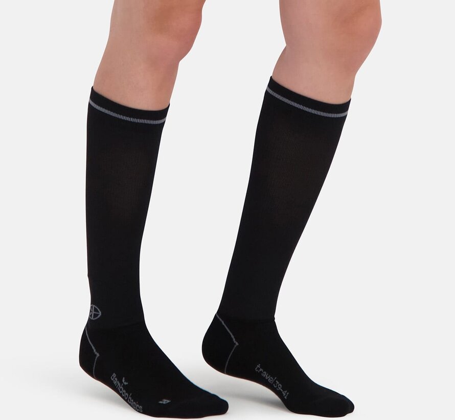 Chaussettes de compression de voyage unisexes - Quinn - Noir