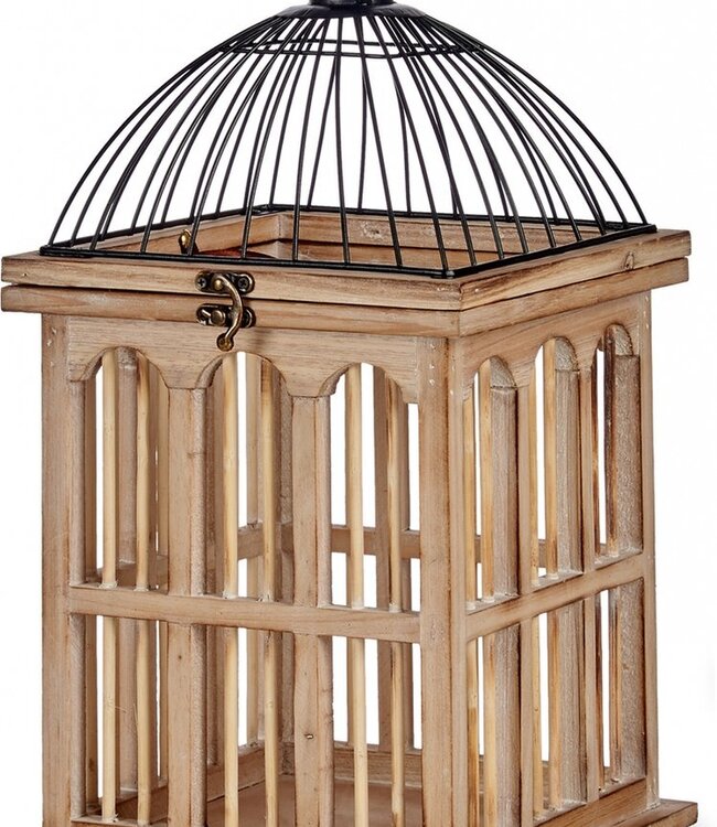 Set of 2 Wooden Cages - Decoration - Natural