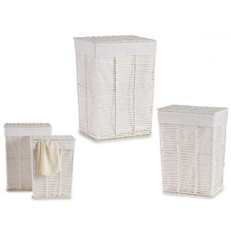 Set of 2 White Laundry Baskets