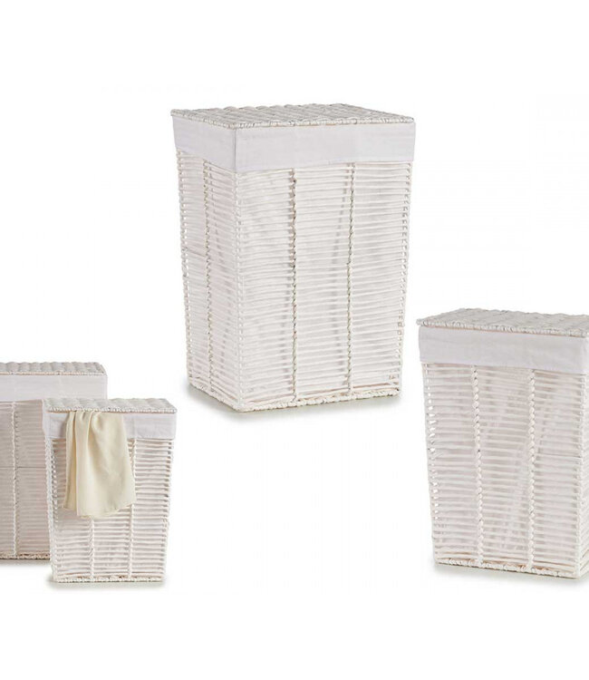 Set van 2 Witte Wasmanden - Met Waszak