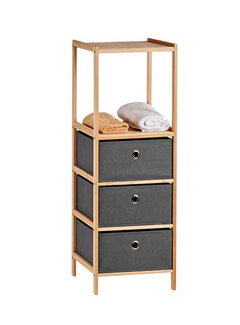 Armoire de rangement avec 2 étagères et 3 tiroirs - Naturel/Gris