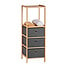 Storage Cabinet with 2 Shelves and 3 Drawers - Natural/Grey