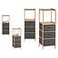 Storage Cabinet with 2 Shelves and 3 Drawers - Natural/Grey