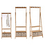 Coat Rack with 2 Drawers and 5 Hooks - Natural