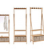 Coat Rack with 2 Drawers and 5 Hooks - Natural