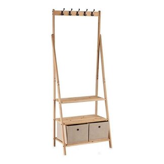 Coat Rack with 2 Drawers and 5 Hooks