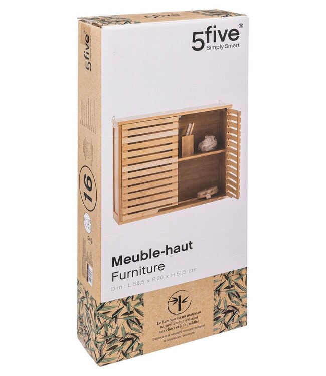 Hanging Bathroom Cabinet with eyelets - Cicela - Bamboo