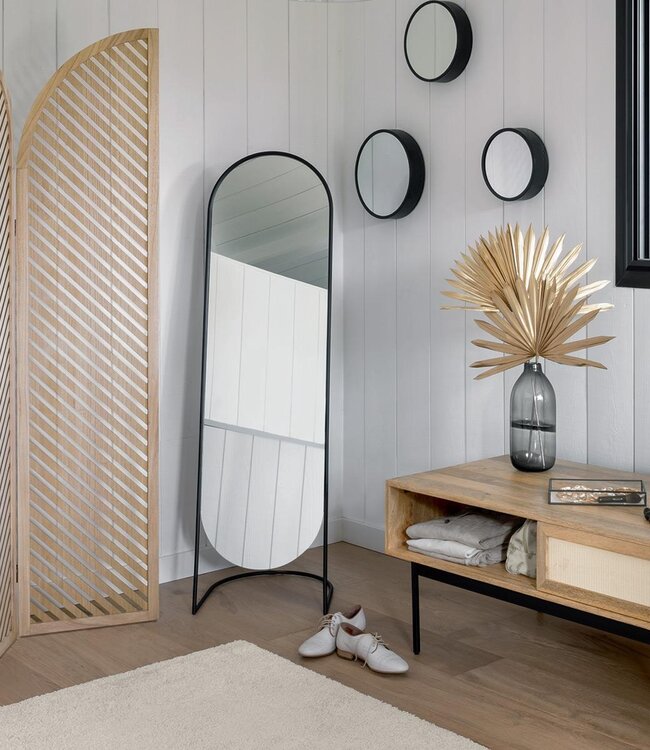 Moderne Staande Spiegel - H.140 cm - Zwart