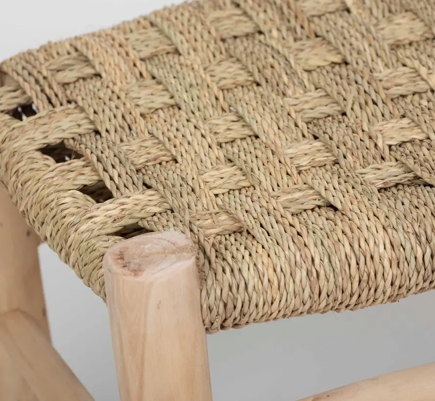 Large Side Table - Woven Palm Leaf - Natural